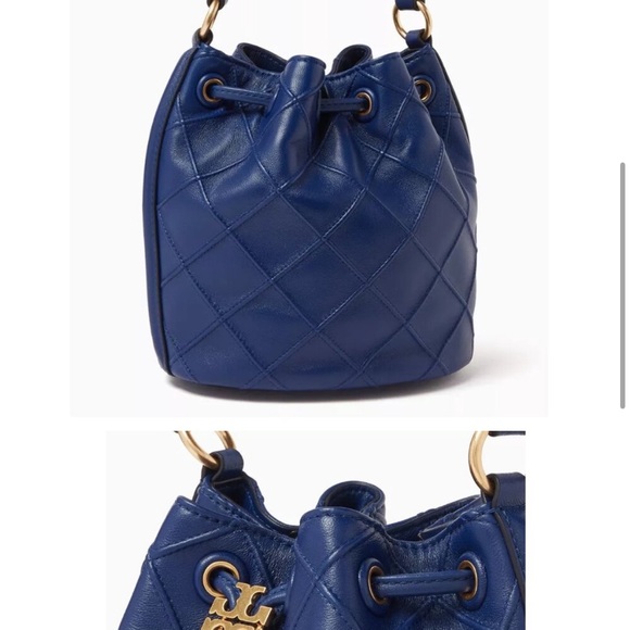 Tory Burch Fleming Leather Crossbody small dark blue royal bag. - Picture 3 of 10